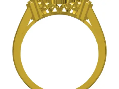 Antique Art Deco Engagement Ring 3D print model
