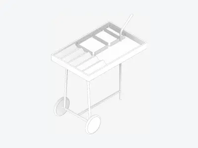 Furniture - Contemporary - Bond - Serving Trolley Low-poly 3D model