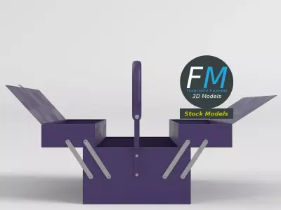 Cantilever tool box open 3D model
