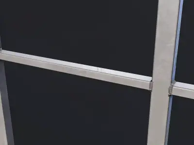 Metal Window Frame Set Low-poly 3D model