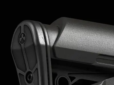 CTR Carbine Stock Mil Spec Low-poly 3D model