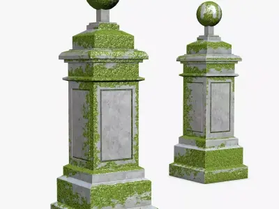 Ancient Pillars Low-poly 3D model