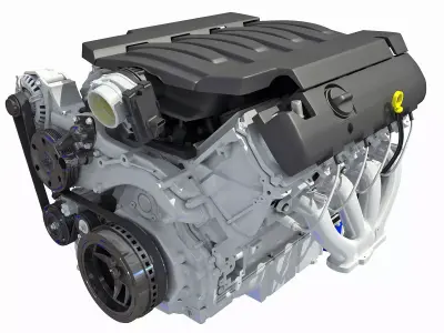 Lowpoly V8 Engine Low Poly 3D model