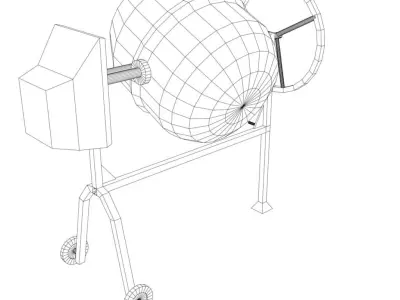 Cement Mixer Low-poly 3D model get