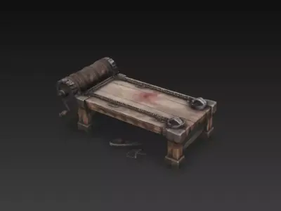 Medieval Torture Rack - PBR Low Poly Game Ready Low-poly 3D model