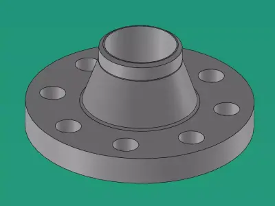 WN Flange Configurations ANSI 300 3D model