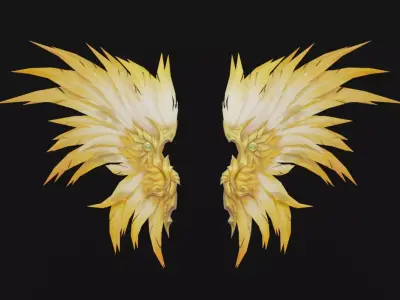 Gold Wing Free low-poly 3D model