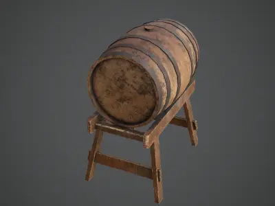 BARREL OLD 2 Game Ready PBR Low-poly  Low-poly 3D model