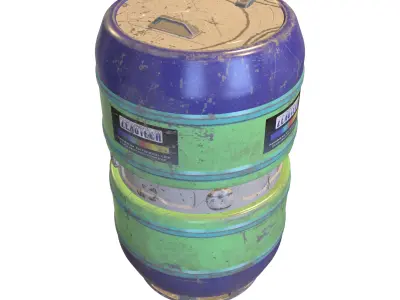 Toxic Industrial Barrel  Sci-Fi Hazardous Waste Container 3D model
