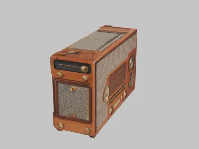 Vintage Radio Low-poly 3D model