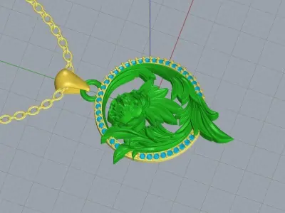 Flower Diamond Pendant Design 3D print model