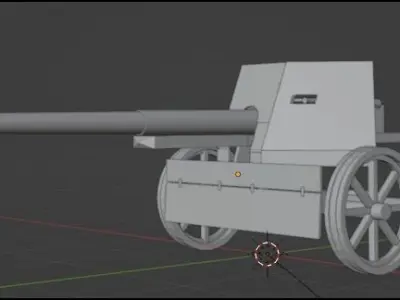 75 mm Pak 40 anti tank gun 3D model