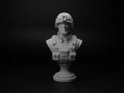 Modern Special Forces Soldier Bust Chess 3D print model order