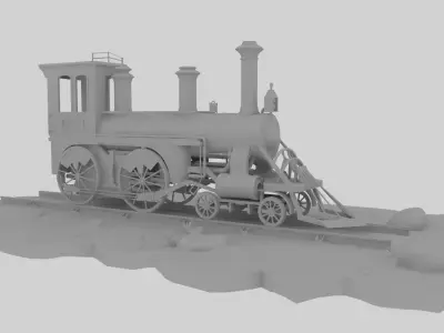 Locomotive steam Free low-poly 3D model