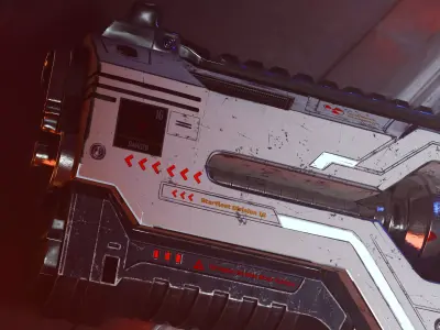 Sci-fi gun Low-poly 3D model 6