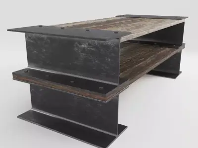 Industrial coffee table Free 3D model