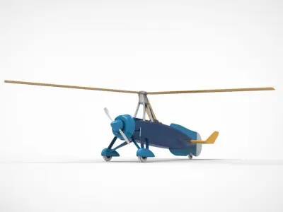 helicopter Autogiro Kellett 3D model