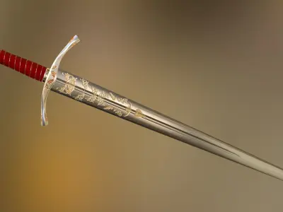 Medieval Sword of the Kings Templar Low-poly 3D model