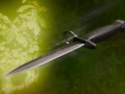 M7 Bayonet with scabbard Low-poly 3D model