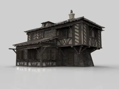 Medieval house fantasy 17  Low-poly 3D model