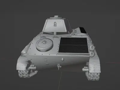 T70 Light tank Low-poly 3D model