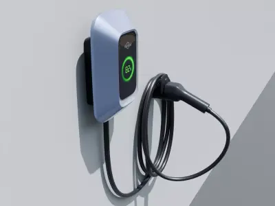 Wall-mounted EV Charger - Electric Vehicle Charging Station 3D model