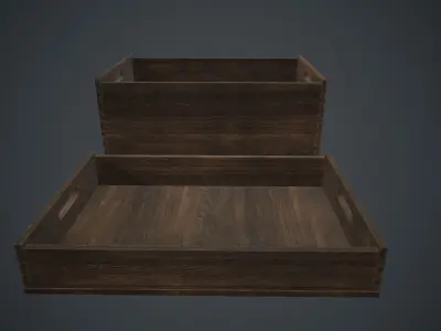 Wooden Crate 1 PBR Game Ready Low-poly 3D model