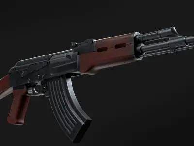 AK 47 Game Ready Low-poly 3D model