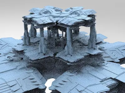Dark Lord Elven Sci-Fi City Tower 2 designs 3D model