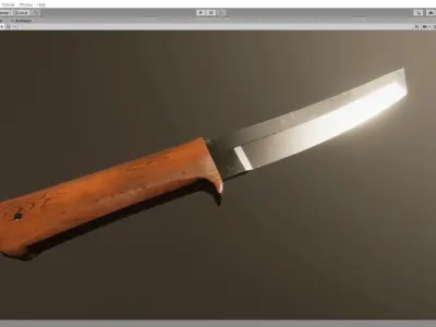 Game and VR -AR Ready Knife Low-poly 3D model