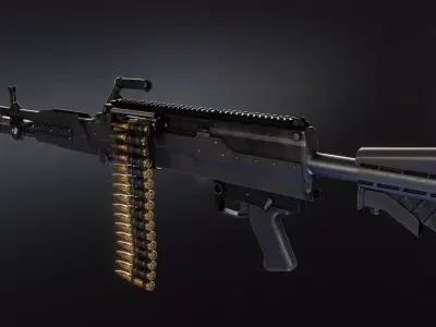 Lightweight Medium Machine Gun  Low-poly 3D model