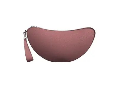 lndian pink Leather Pouch Bag 3D model