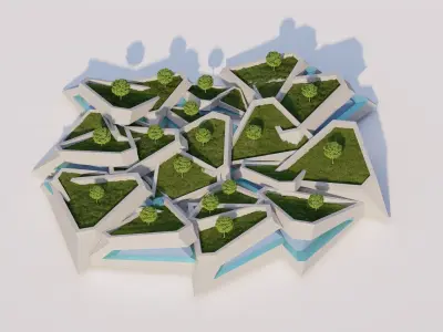 public park-Private Park Landscape 3D model 9