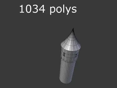 medieval tower a Low-poly 3D model