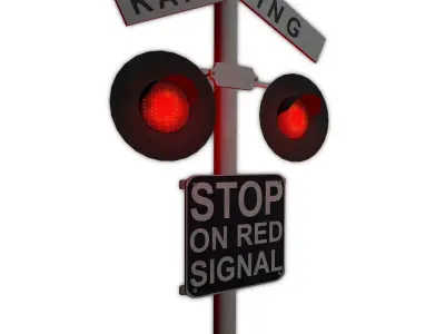 Railway signal Low-poly 3D model