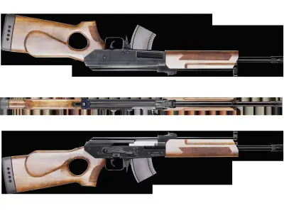 Game Ready VEPR Rifle PBR Rigged  Low-poly 3D model