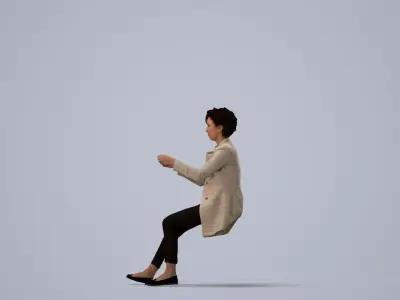 00160Lynn010 - Adult Caucasian woman sitting in office wearing 3D model