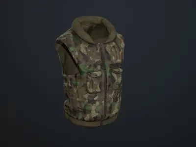 Vest PBR Game Ready camouflage Low-poly 3D model