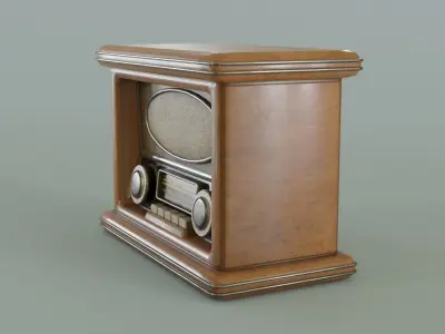 Vintage Radio Low-poly 3D model