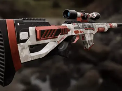 Rifle sniper Free low-poly 3D model