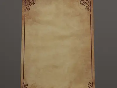 Antique paper 3D model Low-poly 3D model