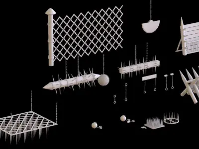 30 medieval asset 3DMODEL Low-poly 3D model