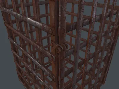 Metal Cage 3D Model Low-poly 3D model