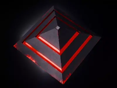 Neon Obsidian Pyramid Low-poly 3D model