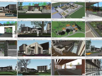 Collection 18 Sketchup Recreational Tourism models 3D Model Pack purchase