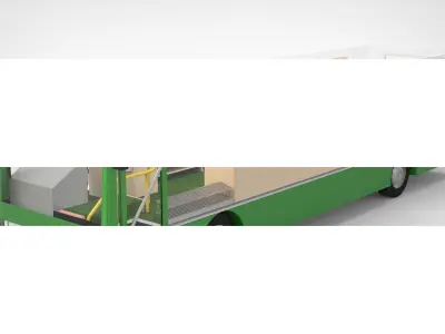 Innovative Mobile Library on Wheels with Interior Design Low-poly 3D model
