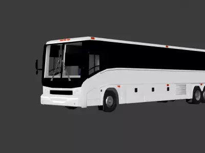 Charter Bus 3D Model 3D model