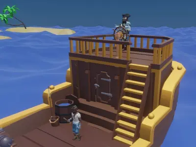 LowPoly pirate ship Low-poly 3D model purchase