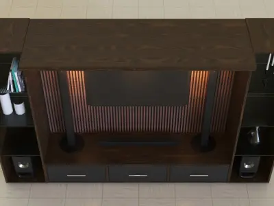 Vintage TV Cabinet 3D model