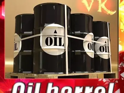 Metal Oil Drums 3D model